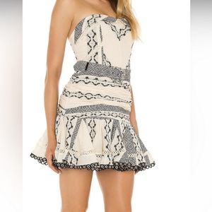 HEMANT AND NANDITA Moira Belted Dress in Black & White, Size S